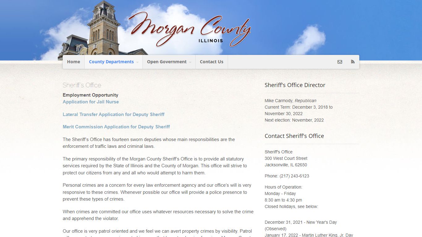 Sheriff’s Office | Morgan County, IL